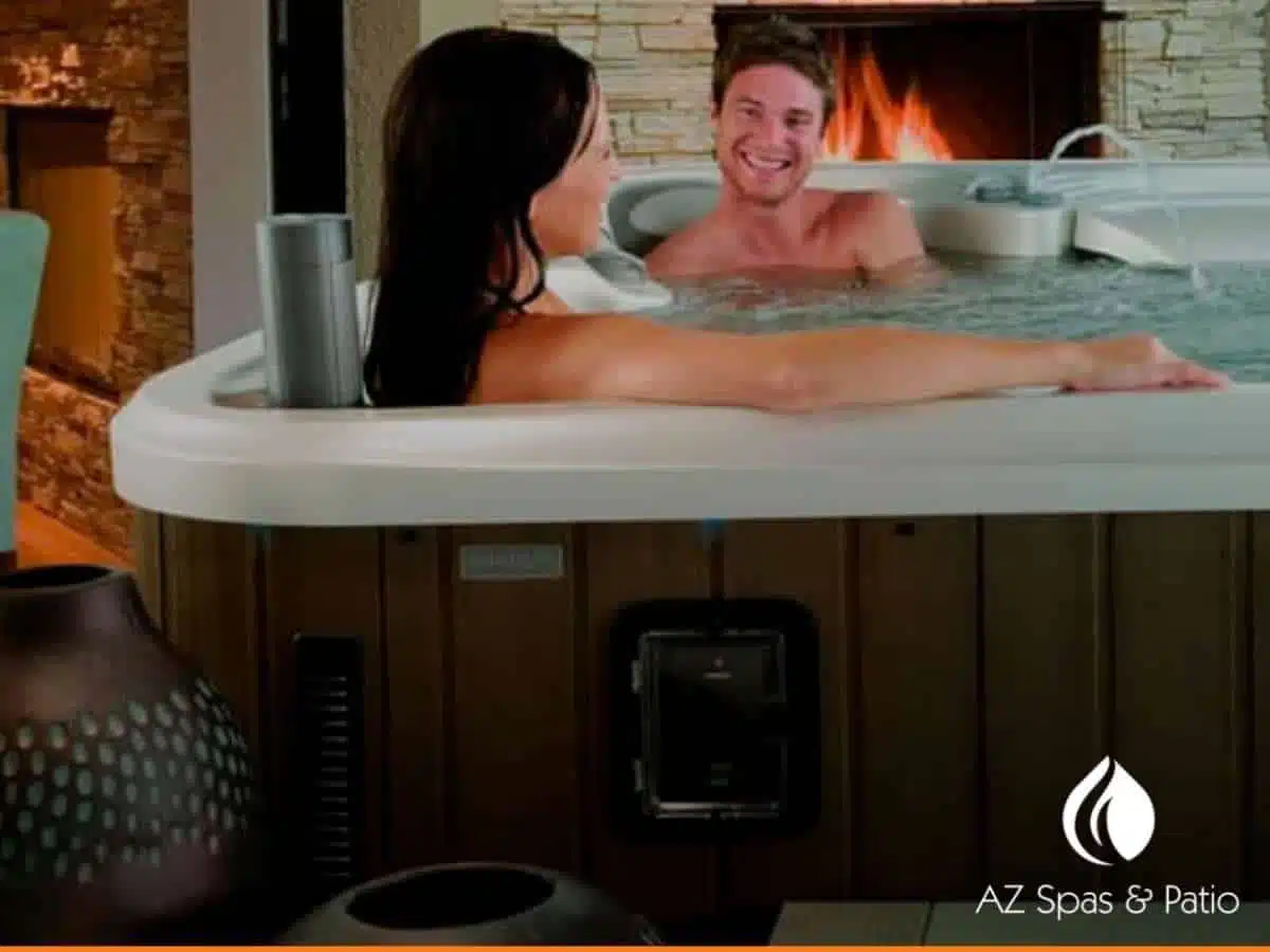 A couple Using Their Hot Tub 