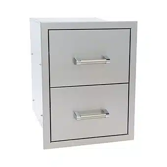Outdoor Kitchen Component: Stainless Steel Double Drawer