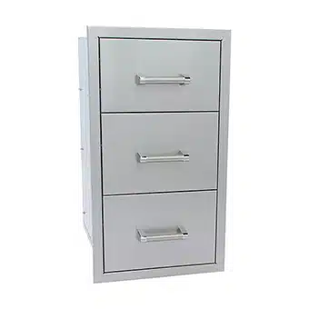 Outdoor Kitchen Component: Stainless Steel Triple Drawer