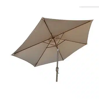 Outdoor Kitchen Component: Beige Outdoor Kitchen Umbrella