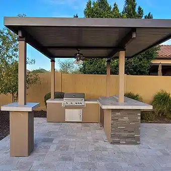 Outdoor Kitchen: Aruba BBQ Island With 12' x 12' Pergola Built-In BBQ Grill