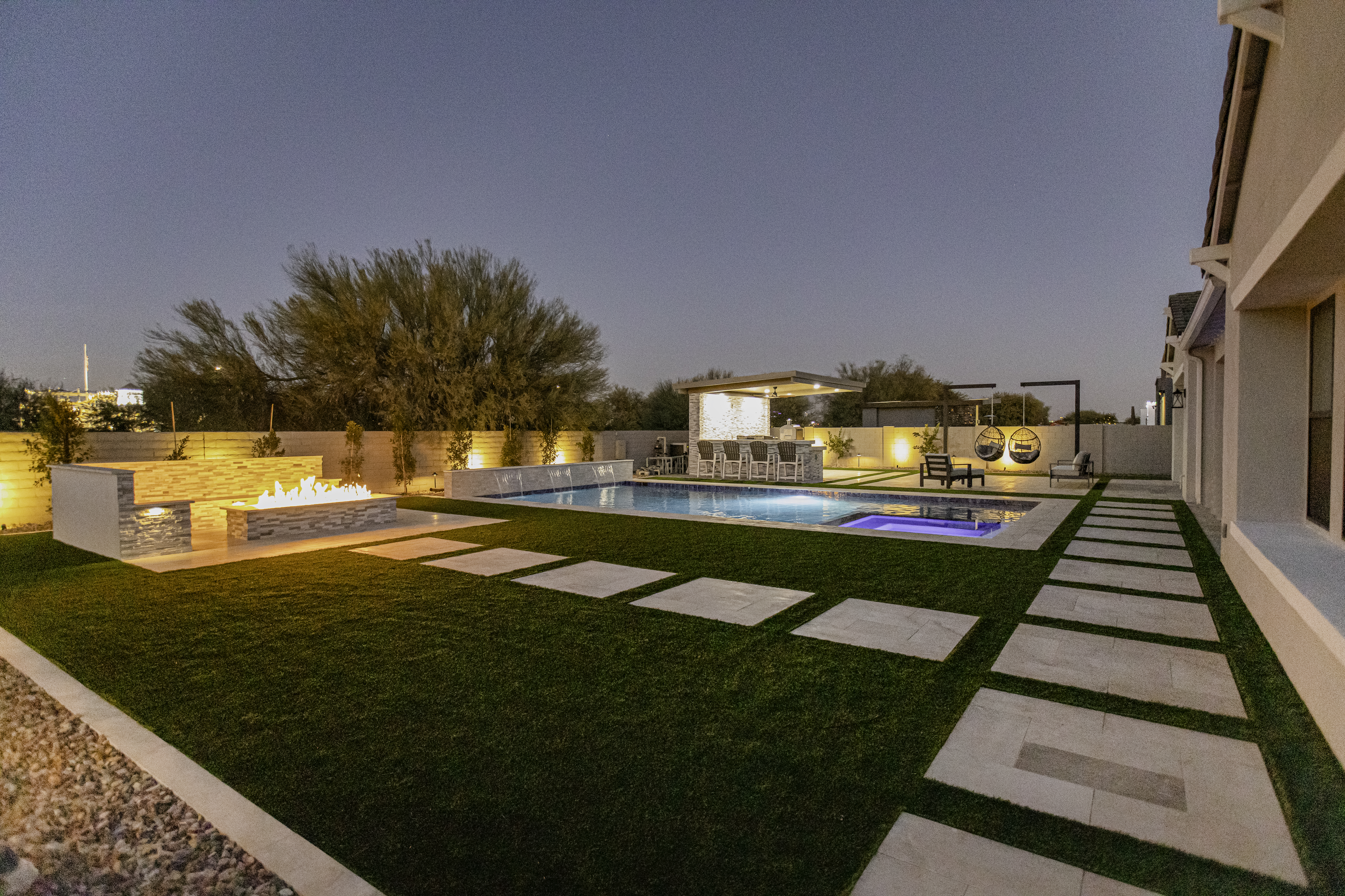 Paver patio and walkways in an Arizona backyard